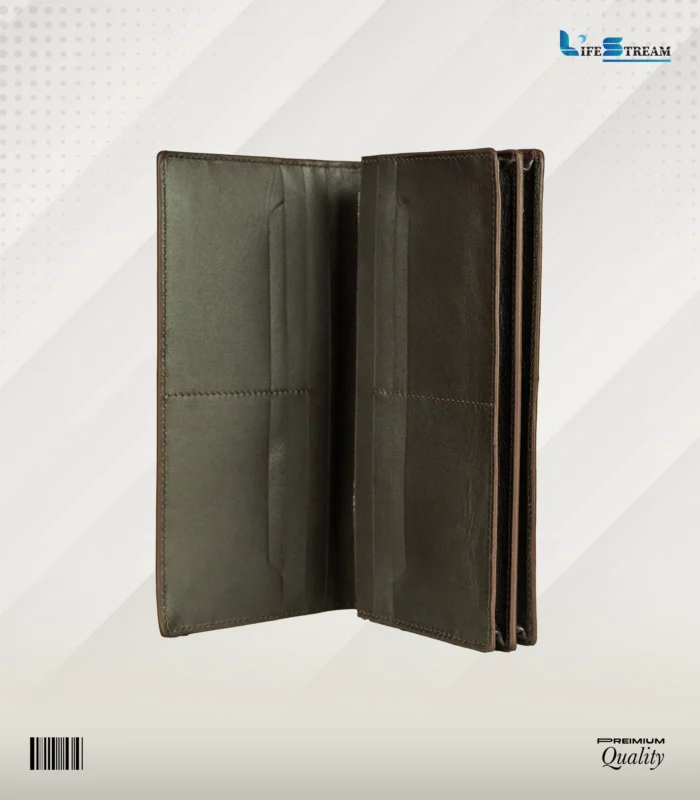 Leather Long Wallet (Unisex) – Premium Crocodile Pattern