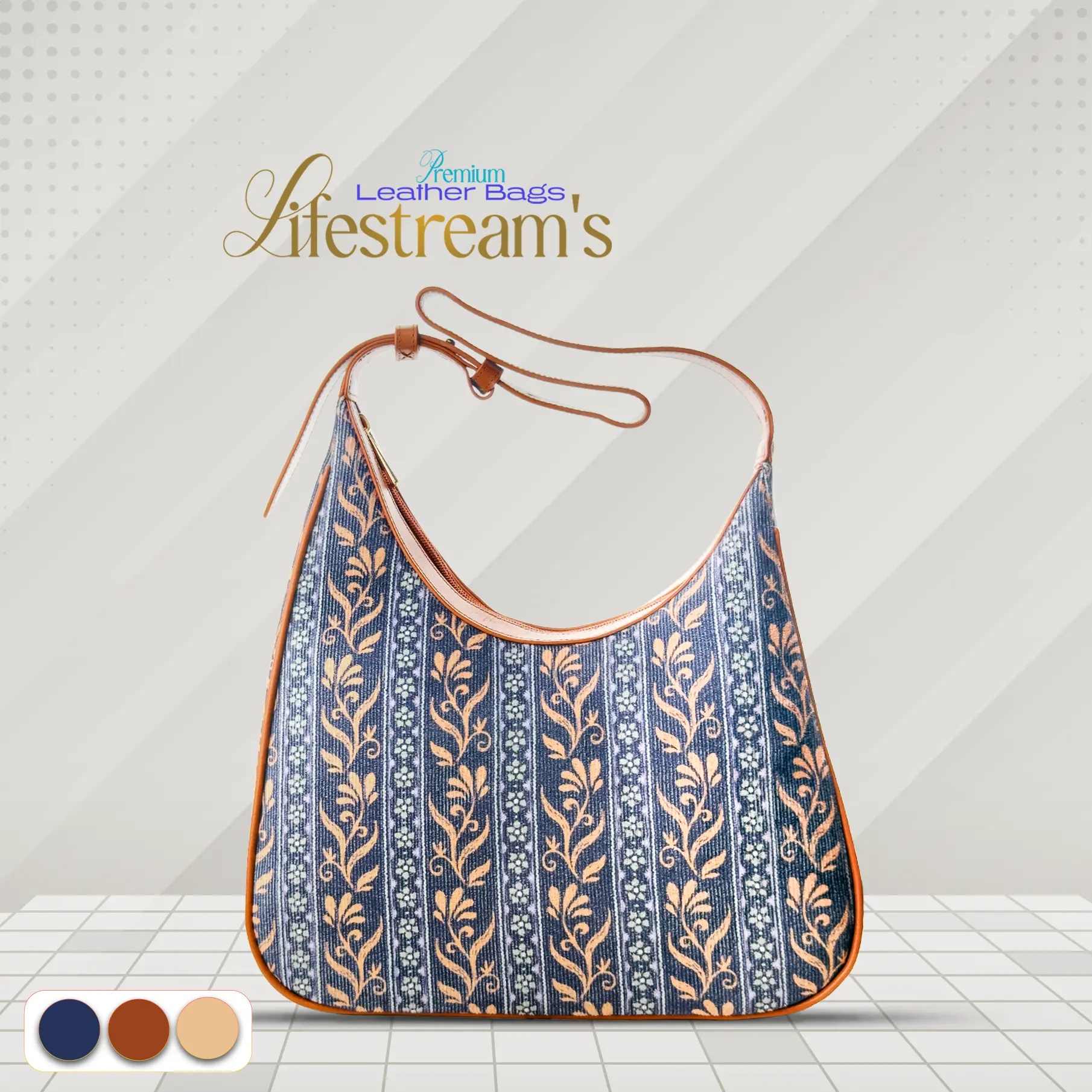 Lifestyle Shoulder Bag – Genuine Leather Elegance (Reddish Brown)