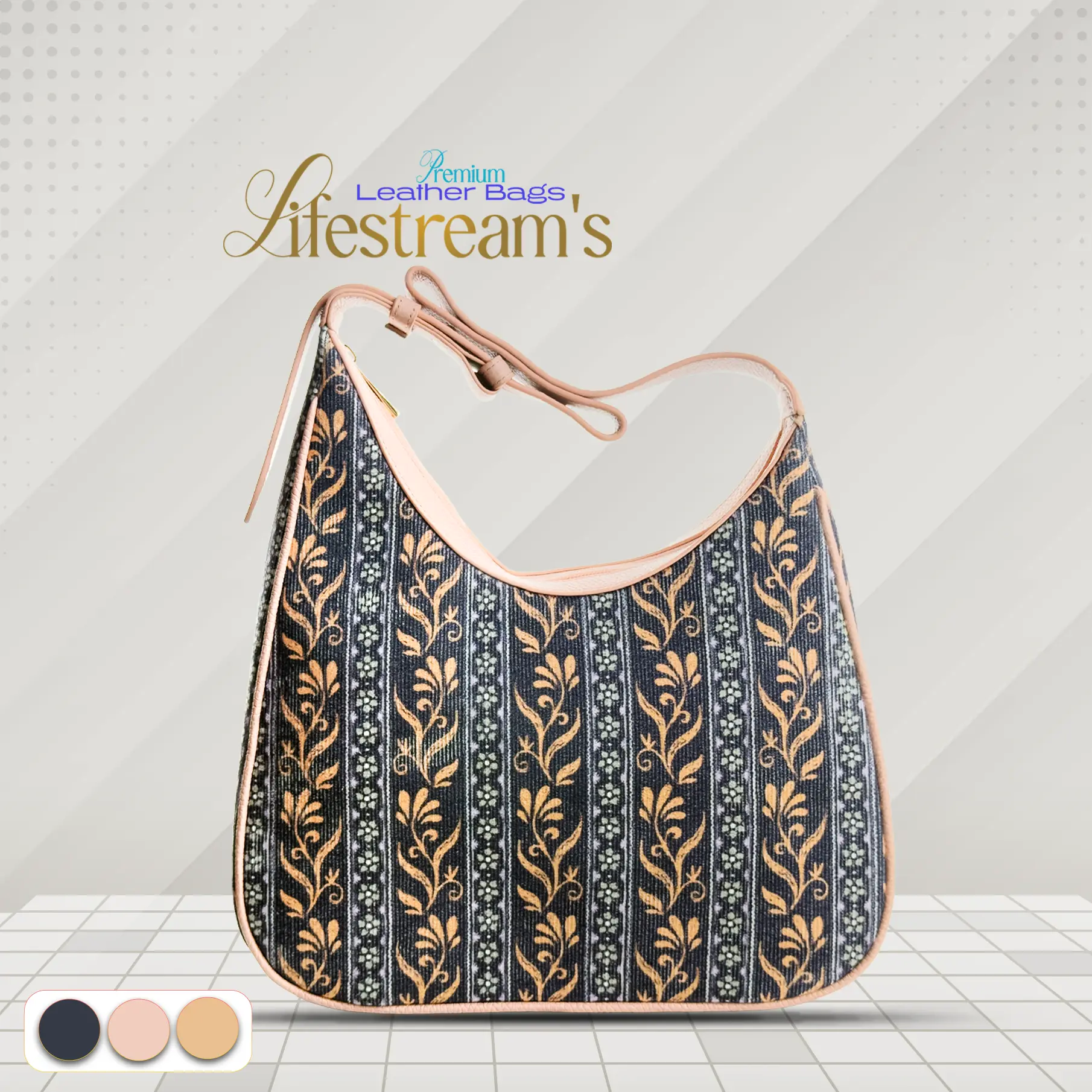 Lifestyle Shoulder Bag – Genuine Leather Elegance (Peachy pink )