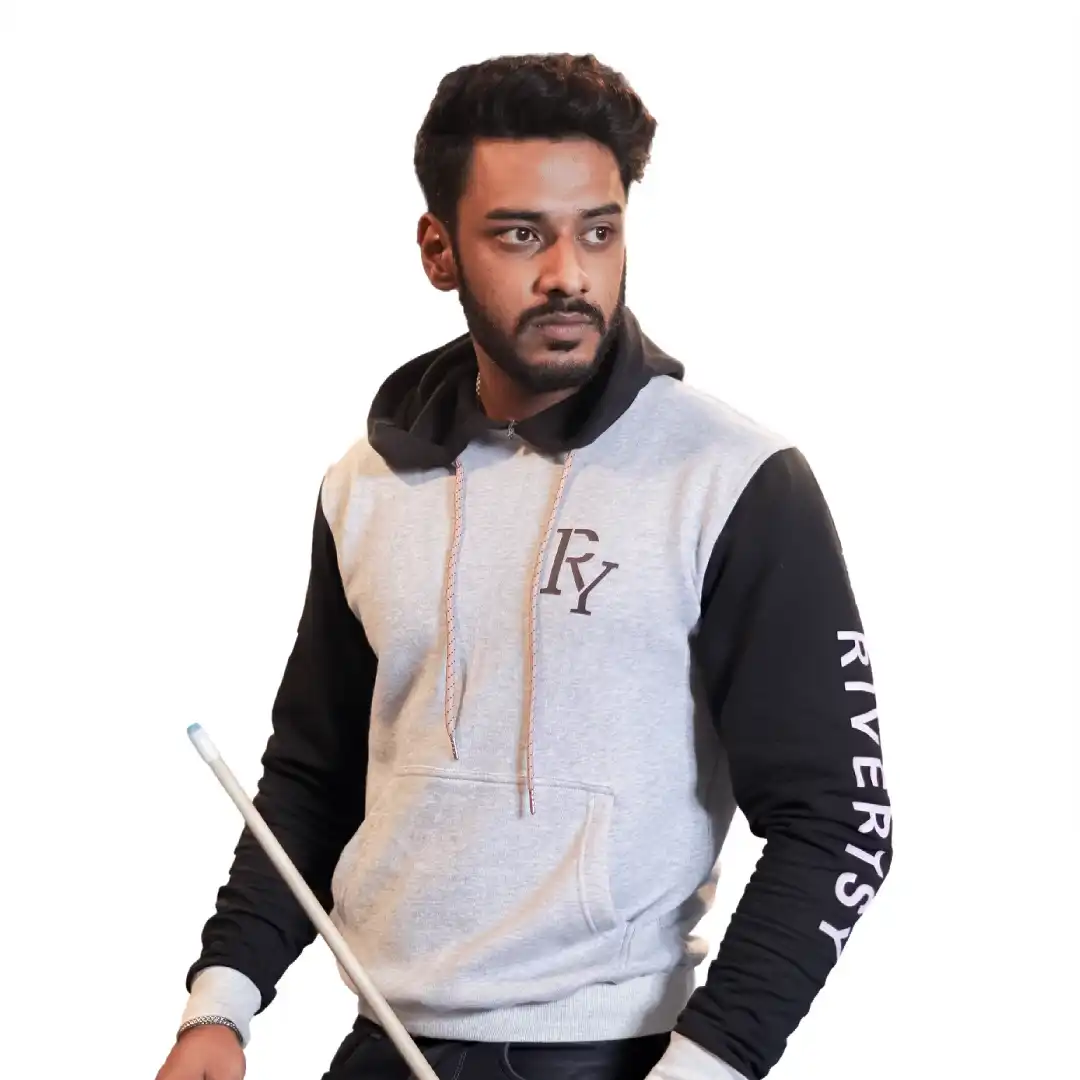 Premium Hoodie 100% Cotton Fleece Fabric - Grey and Black