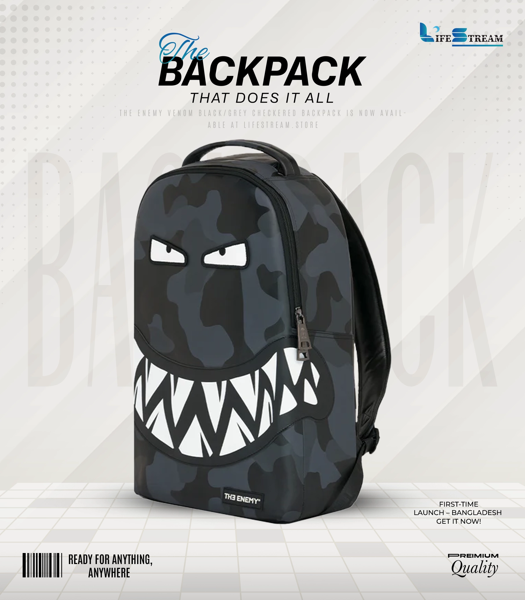 The Enemy Venom Black Camo Backpack