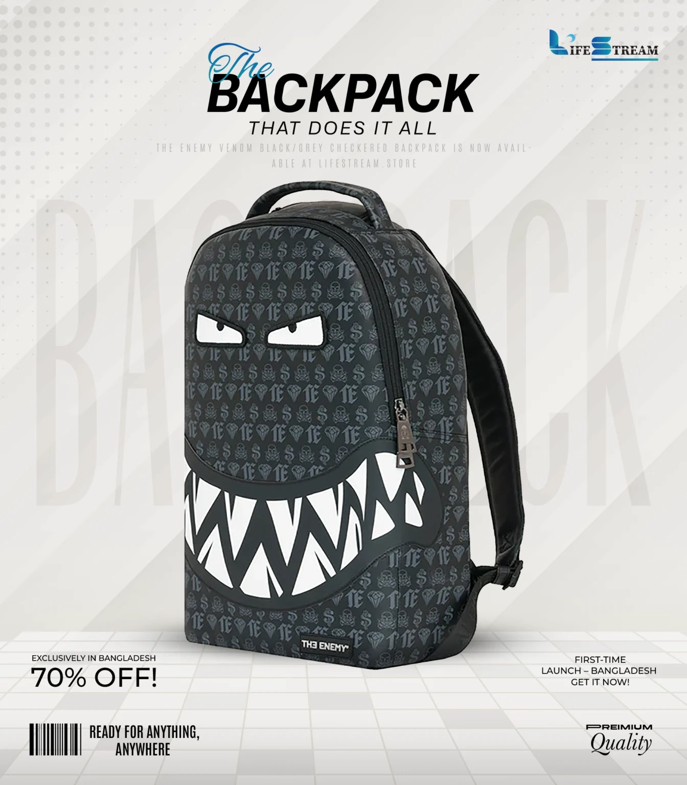 The Enemy Eyes Monogram Backpack